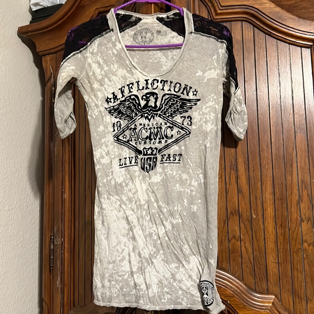 Womens affliction lace shirt